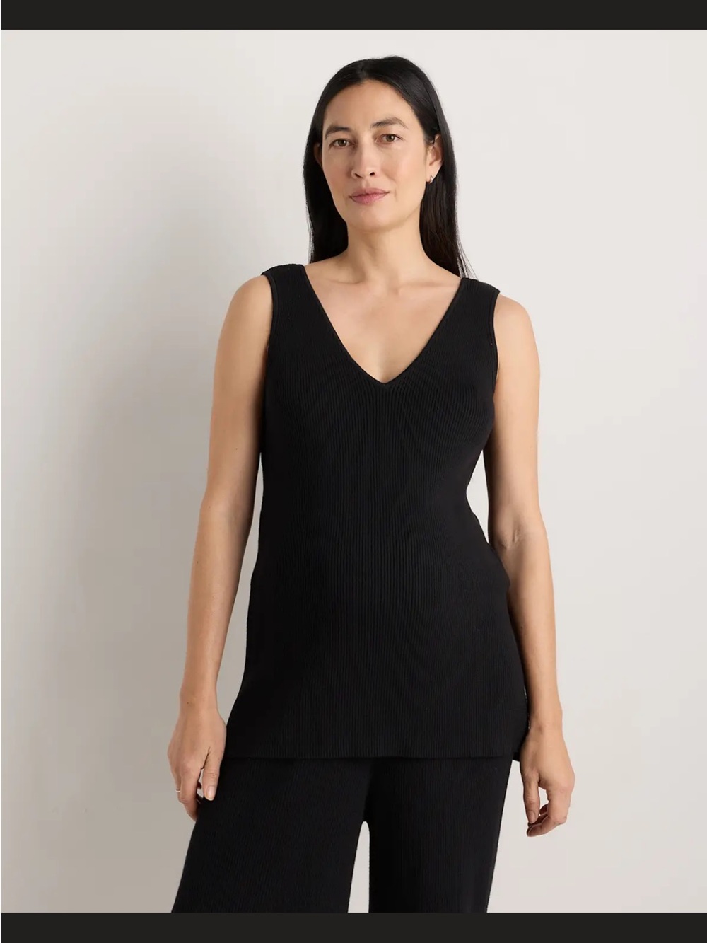 Quince Cotton Cashmere Maternity and
Nursing V-Neck Tank